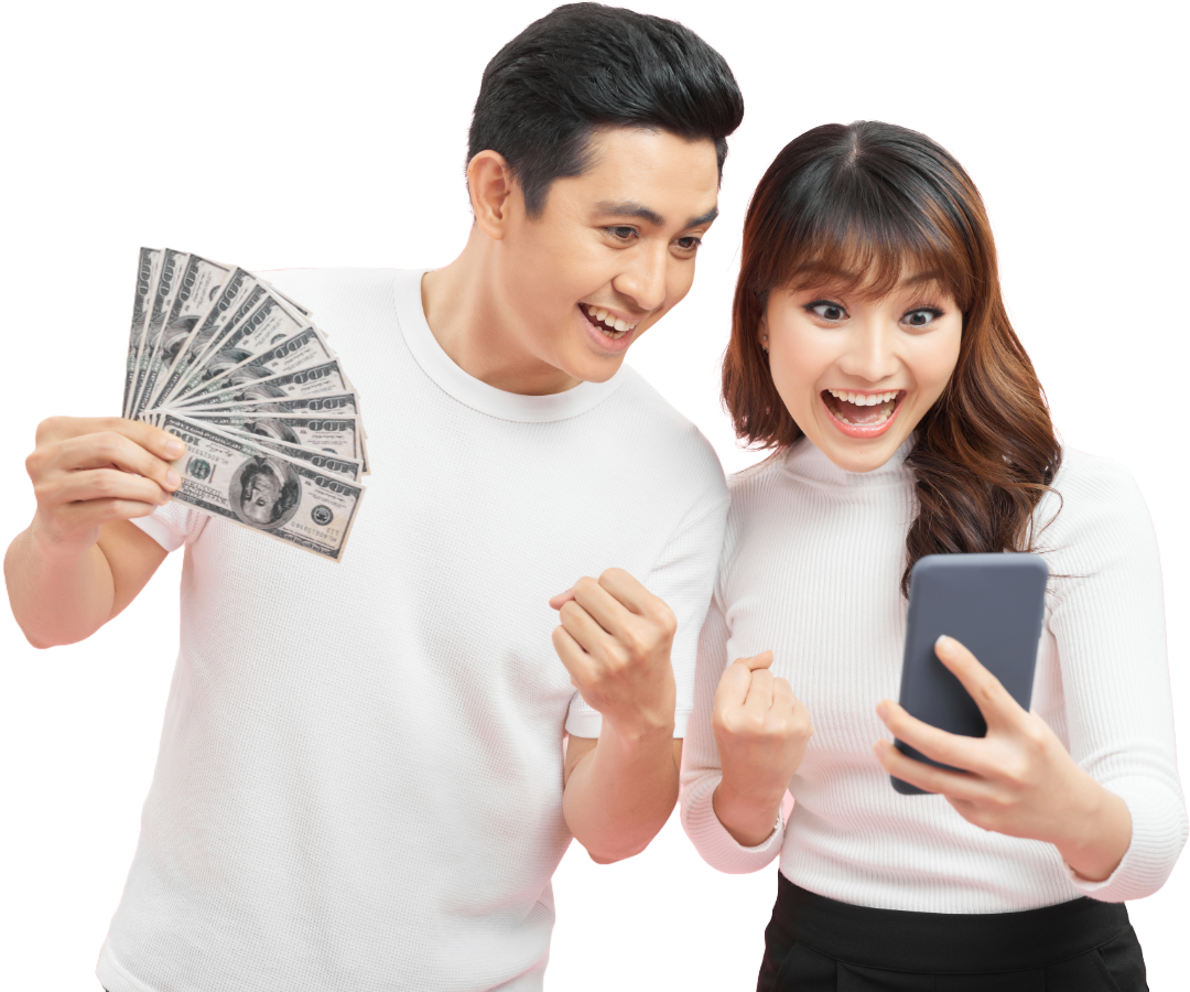 Kazakh Couple Holding Cash